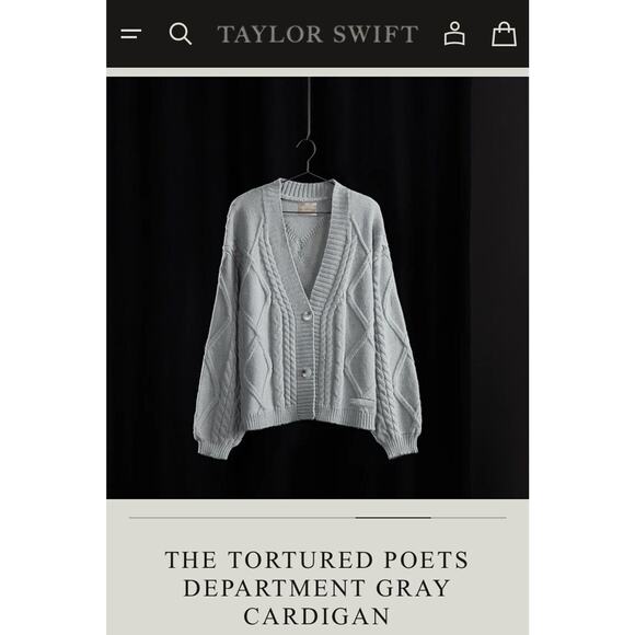 🩶 The Tortured Poets Department Cardigan Taylor Swift XL/2XL SOLD OUT TTPD NEW - Picture 3 of 9